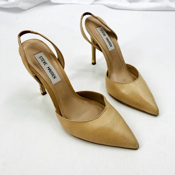 Steve madden Nude Pointed Toe Slingback Heels - Picture 1 of 8